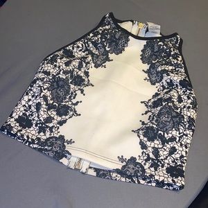 Formal two piece black and white dress